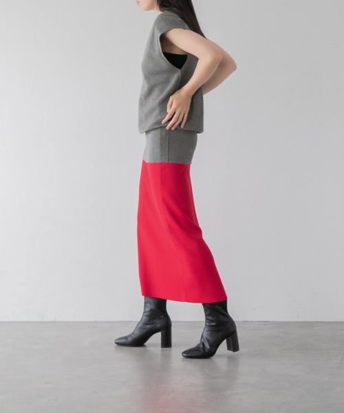 yuw（ユウ）の「ニットタイトスカート　266622（スカート・レディース・ブラック/グリーン/ピンク/レッド・FREE）」の20枚目の写真