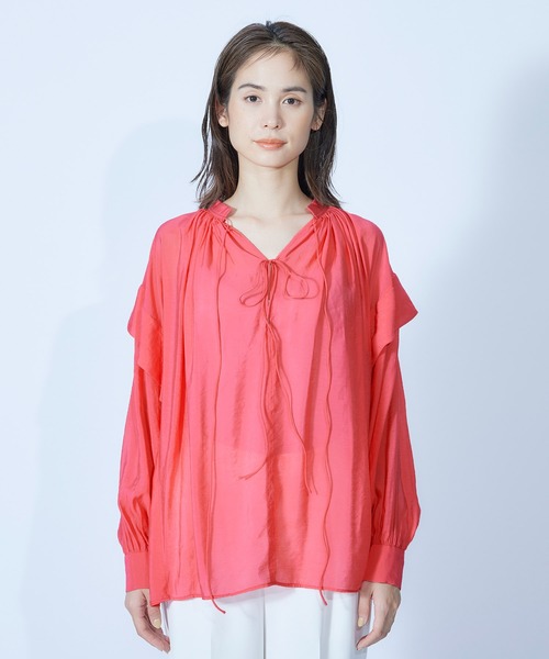 ROPE'（ロペ）の「前後2WAYブライトシアーギャザーブラウス【SDGs】（シャツ/ブラウス・レディース・ピンク/イエロー/ライトグリーン/ブルー系その他4・38）」の22枚目の写真