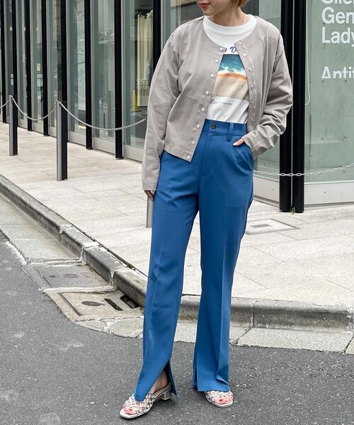 coen（コーエン）の「ドライギャバスタイルアップパンツ（WEB限定サイズ）（スラックス・レディース・ブラック/ダークグリーン/ネイビー/ターコイズブルー・S/M/L/XL）」の8枚目の写真