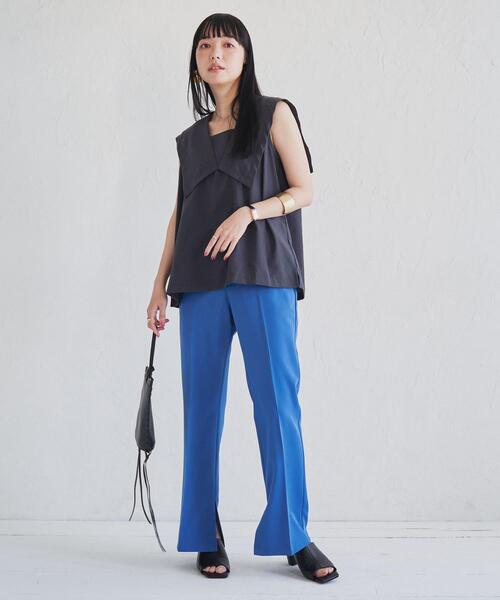 coen（コーエン）の「ドライギャバスタイルアップパンツ（WEB限定サイズ）（スラックス・レディース・ブラック/ダークグリーン/ネイビー/ターコイズブルー・S/M/L/XL）」の22枚目の写真