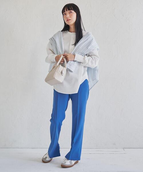 coen（コーエン）の「ドライギャバスタイルアップパンツ（WEB限定サイズ）（スラックス・レディース・ブラック/ダークグリーン/ネイビー/ターコイズブルー・S/M/L/XL）」の20枚目の写真