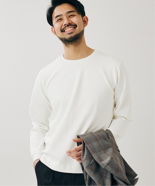 417 EDIFICE（フォーワンセブンエディフィス）の「コンパクトポンチ ロングスリーブカットソー【Made in Japan】（Tシャツ/カットソー・メンズ・ホワイト/ブラック/グレー/ブラウン/グリーン・SMALL/MEDIUM/LARGE）」の2枚目の写真