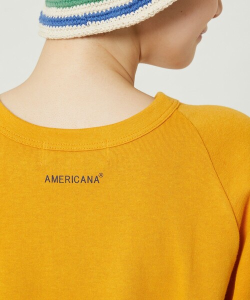 FREAK'S STORE（フリークスストア）の「Americana × FREAK'S STORE/アメリカーナ 別注フットボールTシャツ（Tシャツ/カットソー・レディース・ホワイト/イエロー/ダークグレー・ﾌﾘ-）」の17枚目の写真