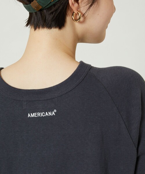 FREAK'S STORE（フリークスストア）の「Americana × FREAK'S STORE/アメリカーナ 別注フットボールTシャツ（Tシャツ/カットソー・レディース・ホワイト/イエロー/ダークグレー・ﾌﾘ-）」の9枚目の写真
