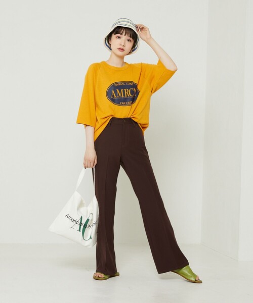 FREAK'S STORE（フリークスストア）の「Americana × FREAK'S STORE/アメリカーナ 別注フットボールTシャツ（Tシャツ/カットソー・レディース・ホワイト/イエロー/ダークグレー・ﾌﾘ-）」の6枚目の写真