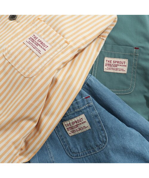 BREEZE(ブリーズ)の「ノーカラーシャツジャケット(ノーカラージャケット・キッズ・カーキ/インディゴブルー/マスタード・90/80/100/110/120/140/130)」の6枚目の写真