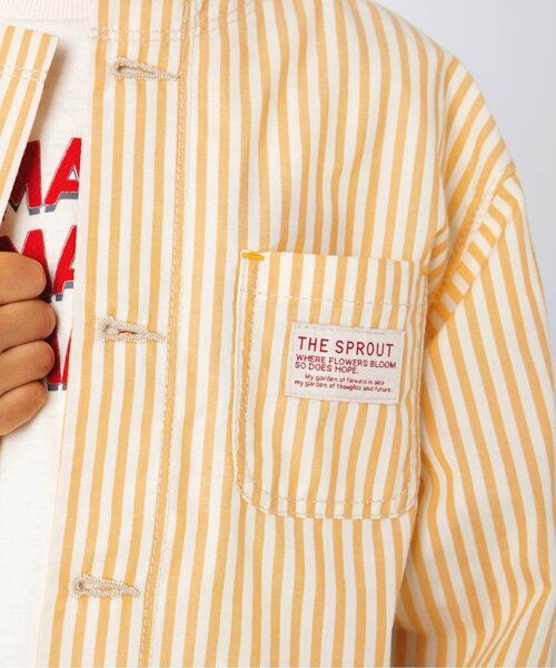 BREEZE(ブリーズ)の「ノーカラーシャツジャケット(ノーカラージャケット・キッズ・カーキ/インディゴブルー/マスタード・90/80/100/110/120/140/130)」の7枚目の写真