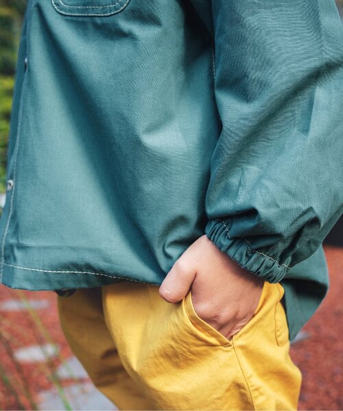 BREEZE(ブリーズ)の「ノーカラーシャツジャケット(ノーカラージャケット・キッズ・カーキ/インディゴブルー/マスタード・90/80/100/110/120/140/130)」の9枚目の写真
