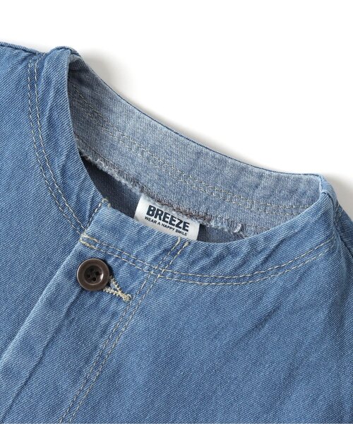 BREEZE(ブリーズ)の「ノーカラーシャツジャケット(ノーカラージャケット・キッズ・カーキ/インディゴブルー/マスタード・90/80/100/110/120/140/130)」の21枚目の写真