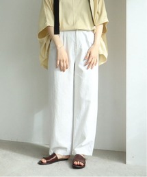 yuni | 60/2強撚コットン　wide tuck パンツ(スラックス)