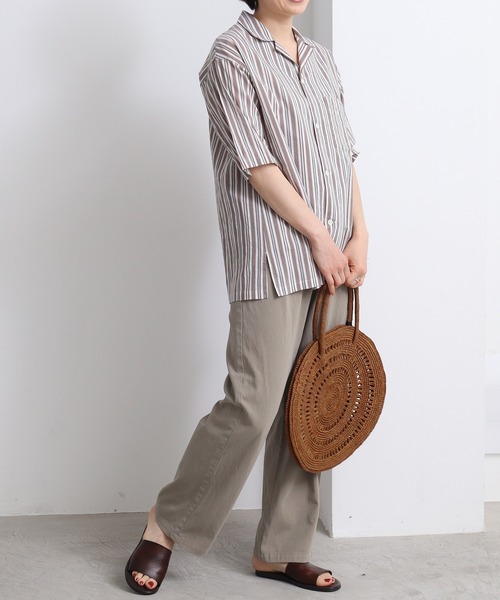 yuni(ユニ )の「60/2強撚コットン wide tuck パンツ(スラックス・レディース・ホワイト/ベージュ/グリーン/アイボリー・MEDIUM/SMALL/S/M)」の20枚目の写真