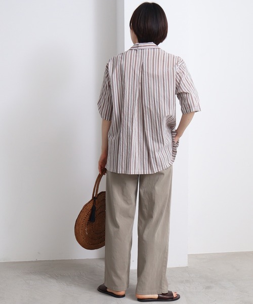 yuni(ユニ )の「60/2強撚コットン wide tuck パンツ(スラックス・レディース・ホワイト/ベージュ/グリーン/アイボリー・MEDIUM/SMALL/S/M)」の21枚目の写真