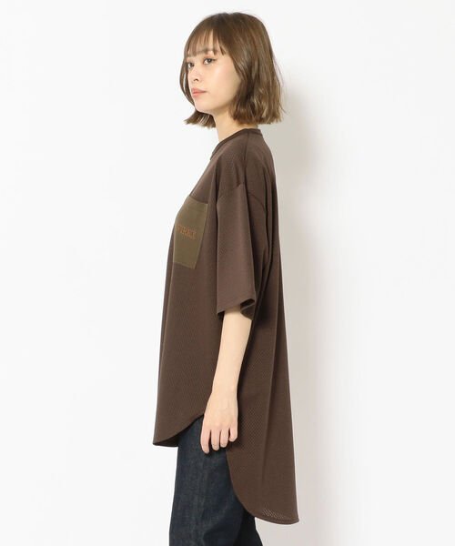 AVIREX（アヴィレックス）の「MESH EMBROIDERY TOPS/ メッシュ刺繍トップス（Tシャツ/カットソー・レディース・ブラック/パープル/ブラウン・FREE）」の15枚目の写真