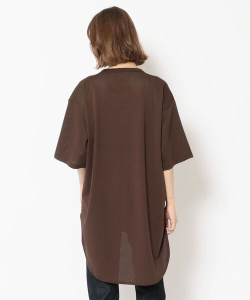 AVIREX（アヴィレックス）の「MESH EMBROIDERY TOPS/ メッシュ刺繍トップス（Tシャツ/カットソー・レディース・ブラック/パープル/ブラウン・FREE）」の16枚目の写真