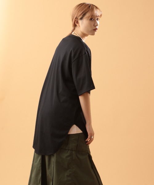 AVIREX（アヴィレックス）の「MESH EMBROIDERY TOPS/ メッシュ刺繍トップス（Tシャツ/カットソー・レディース・ブラック/パープル/ブラウン・FREE）」の5枚目の写真
