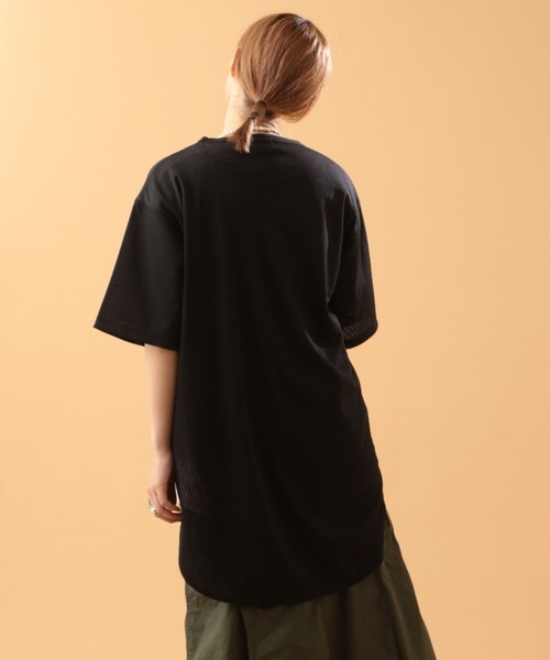 AVIREX（アヴィレックス）の「MESH EMBROIDERY TOPS/ メッシュ刺繍トップス（Tシャツ/カットソー・レディース・ブラック/パープル/ブラウン・FREE）」の6枚目の写真