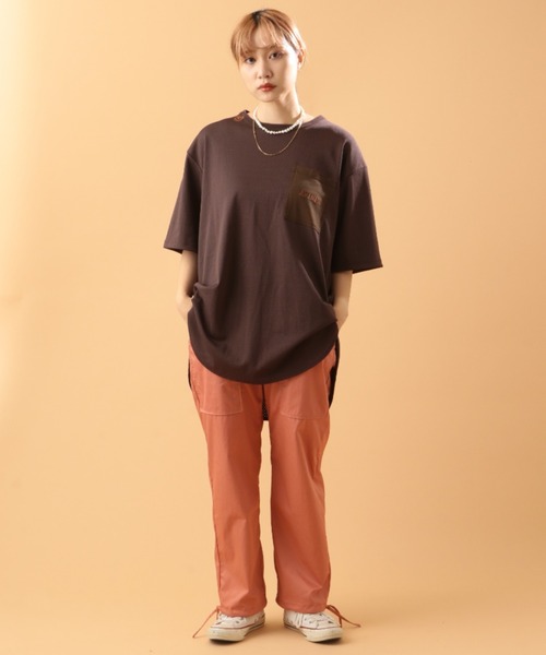 AVIREX（アヴィレックス）の「MESH EMBROIDERY TOPS/ メッシュ刺繍トップス（Tシャツ/カットソー・レディース・ブラック/パープル/ブラウン・FREE）」の13枚目の写真