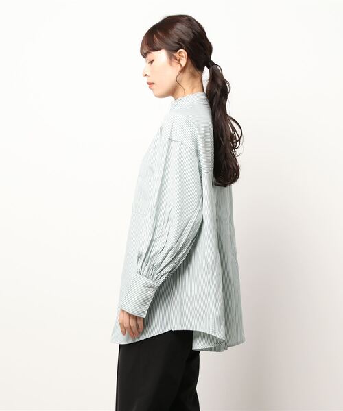 ems excite（エムズエキサイト）の「ストライプシャツ（シャツ/ブラウス・レディース・イエロー/グリーン/ピンク・FREE）」の4枚目の写真