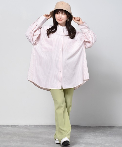 ems excite（エムズエキサイト）の「ストライプシャツ（シャツ/ブラウス・レディース・イエロー/グリーン/ピンク・FREE）」の6枚目の写真