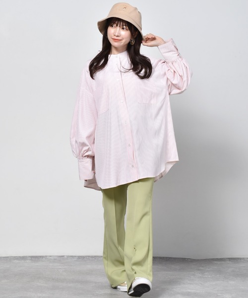 ems excite（エムズエキサイト）の「ストライプシャツ（シャツ/ブラウス・レディース・イエロー/グリーン/ピンク・FREE）」の9枚目の写真