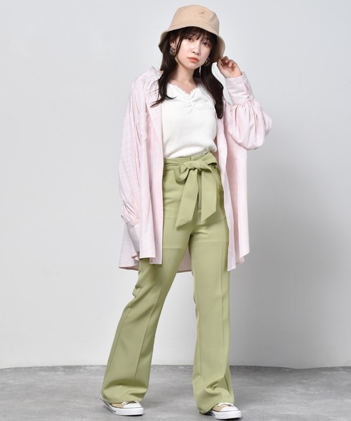 ems excite（エムズエキサイト）の「ストライプシャツ（シャツ/ブラウス・レディース・イエロー/グリーン/ピンク・FREE）」の11枚目の写真