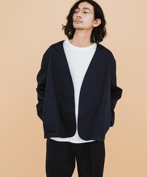 haco!（ハコ）の「かっこつけずにかっこよくなれる！ＰＢＰオーガニックコットン　シンプルジャケット（ユニセックス）（ノーカラージャケット・レディース・ダークネイビー・1/2/3）」の12枚目の写真