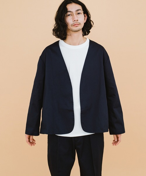 haco!（ハコ）の「かっこつけずにかっこよくなれる！ＰＢＰオーガニックコットン　シンプルジャケット（ユニセックス）（ノーカラージャケット・レディース・ダークネイビー・1/2/3）」の13枚目の写真