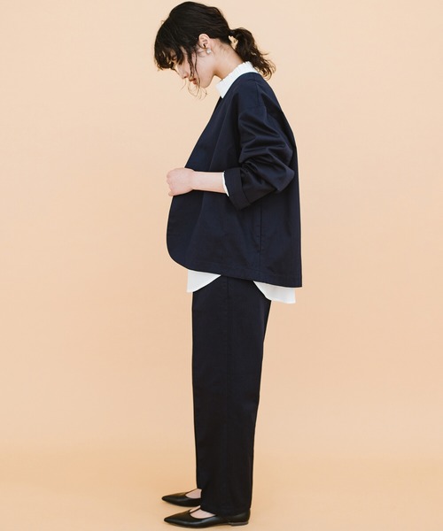 haco!（ハコ）の「かっこつけずにかっこよくなれる！ＰＢＰオーガニックコットン　シンプルジャケット（ユニセックス）（ノーカラージャケット・レディース・ダークネイビー・1/2/3）」の17枚目の写真