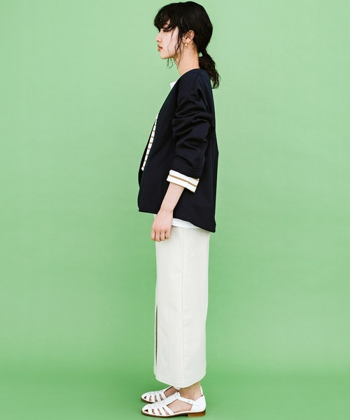 haco!（ハコ）の「かっこつけずにかっこよくなれる！ＰＢＰオーガニックコットン　シンプルジャケット（ユニセックス）（ノーカラージャケット・レディース・ダークネイビー・1/2/3）」の20枚目の写真