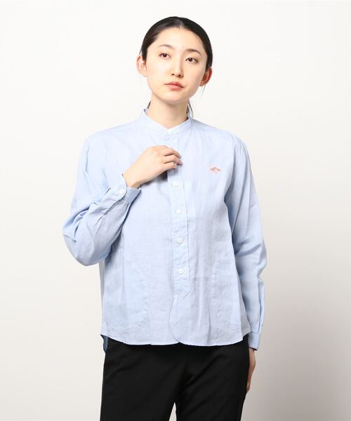 DANTON(ダントン)の「DANTON/ダントン リネン バンドカラーシャツロングスリーブ ソリッド JD-3606KLS(シャツ/ブラウス・レディース・ホワイト/サックスブルー/サックスブルー系1・38/36)」の17枚目の写真