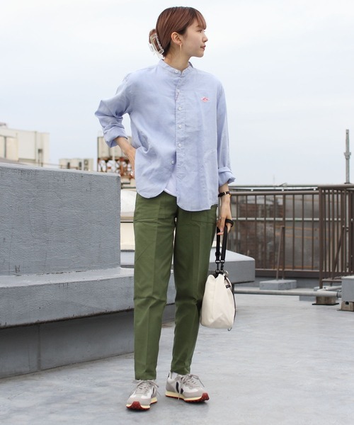 DANTON(ダントン)の「DANTON/ダントン リネン バンドカラーシャツロングスリーブ ソリッド JD-3606KLS(シャツ/ブラウス・レディース・ホワイト/サックスブルー/サックスブルー系1・38/36)」の16枚目の写真