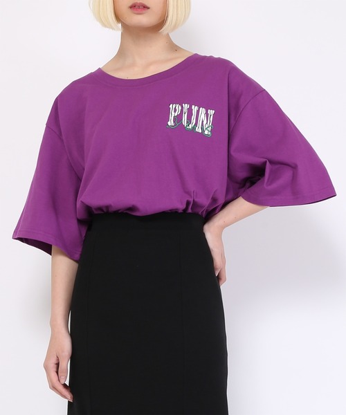 PUNYUS(プニュズ)の「GANGビッグTシャツ(Tシャツ/カットソー・レディース・パープル/ホワイト/ブラック・4/3)」の1枚目の写真