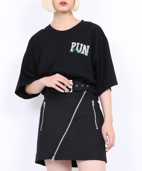 PUNYUS(プニュズ)の「GANGビッグTシャツ(Tシャツ/カットソー・レディース・パープル/ホワイト/ブラック・4/3)」の3枚目の写真
