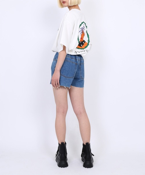 PUNYUS(プニュズ)の「GANGビッグTシャツ(Tシャツ/カットソー・レディース・パープル/ホワイト/ブラック・4/3)」の5枚目の写真