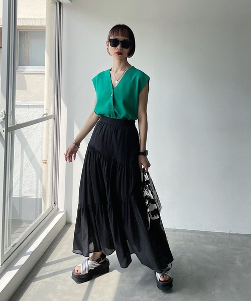 PAGEBOY（ページボーイ）の「綿100％ コットンボイルティアードスカート（スカート・レディース・ブラック/ベージュ/イエロー系その他・FREE）」の18枚目の写真