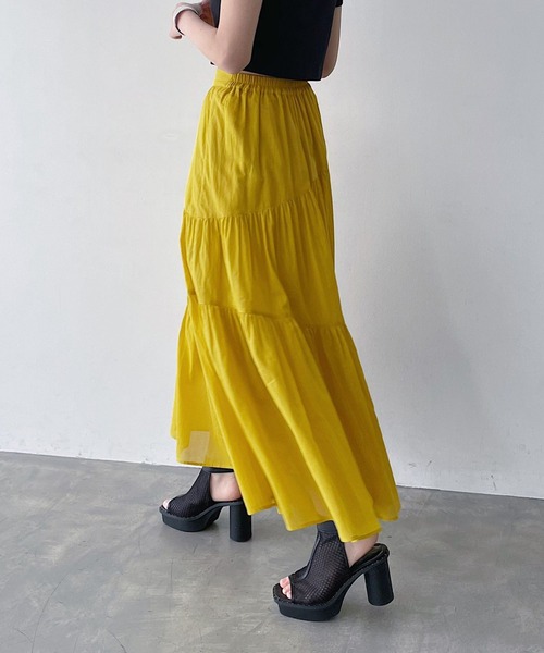 PAGEBOY（ページボーイ）の「綿100％ コットンボイルティアードスカート（スカート・レディース・ブラック/ベージュ/イエロー系その他・FREE）」の20枚目の写真