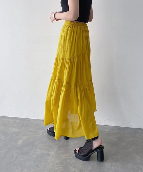PAGEBOY（ページボーイ）の「綿100％ コットンボイルティアードスカート（スカート・レディース・ブラック/ベージュ/イエロー系その他・FREE）」の14枚目の写真
