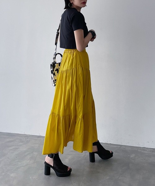 PAGEBOY（ページボーイ）の「綿100％ コットンボイルティアードスカート（スカート・レディース・ブラック/ベージュ/イエロー系その他・FREE）」の12枚目の写真