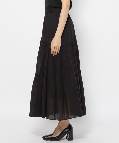 PAGEBOY（ページボーイ）の「綿100％ コットンボイルティアードスカート（スカート・レディース・ブラック/ベージュ/イエロー系その他・FREE）」の5枚目の写真