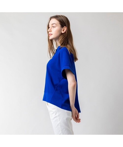 ラコステ LACOSTE スキッパーネック裾リブポロシャツ （グリーン） ラコステ LACOSTE スキッパーネック裾リブポロシャツ （グリーン