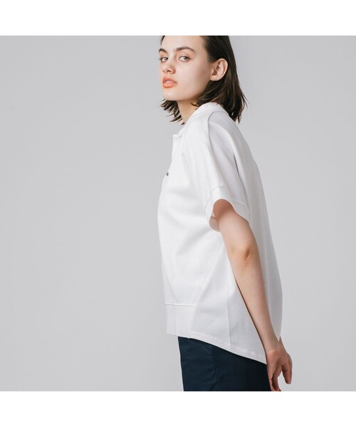 Lacoste スキッパーネック裾リブポロシャツ　黒 ラコステ LACOSTE スキッパーネック裾リブポロシャツ （ブラック