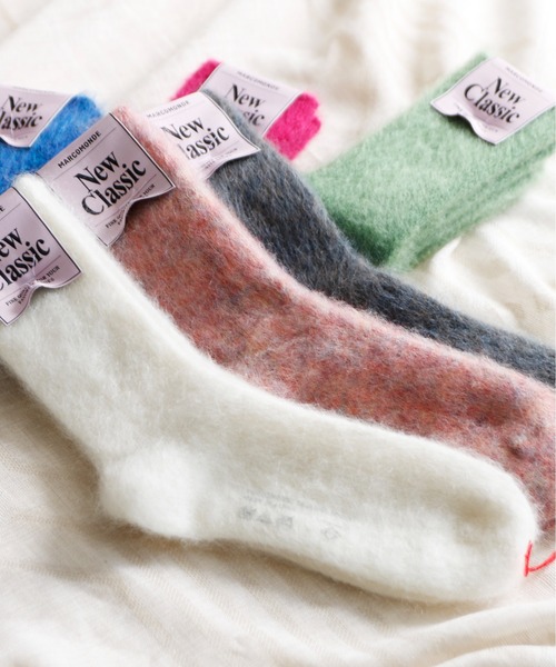 And A(アンドエー)の「MARCOMONDE マルコモンド / mohair ribbed socks モヘアリブソックス / 84N3_1MO-20C(ソックス/靴下・レディース・ピンク系その他/ピンク/ライトグリーン/アイボリー/ブルー/グレー系その他・WOMENS)」の1枚目の写真