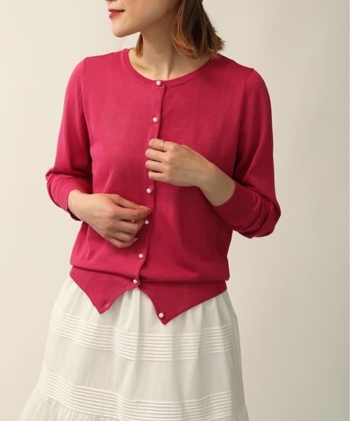 PICCIN（ピッチン）の「接触冷感パールボタンカーディガン（カーディガン/ボレロ・レディース・ブルー/ピンク/ホワイト/パープル/イエロー/ブラック・M）」の6枚目の写真