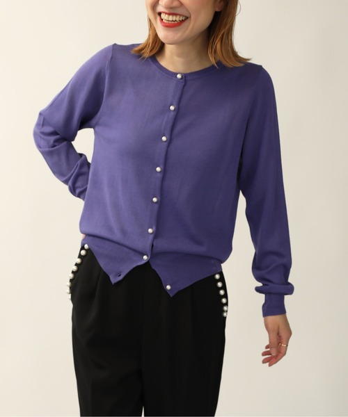 PICCIN（ピッチン）の「接触冷感パールボタンカーディガン（カーディガン/ボレロ・レディース・ブルー/ピンク/ホワイト/パープル/イエロー/ブラック・M）」の8枚目の写真