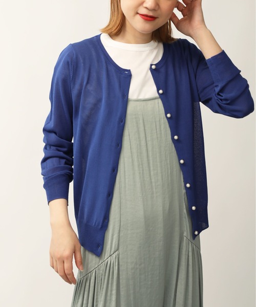 PICCIN（ピッチン）の「接触冷感パールボタンカーディガン（カーディガン/ボレロ・レディース・ブルー/ピンク/ホワイト/パープル/イエロー/ブラック・M）」の15枚目の写真