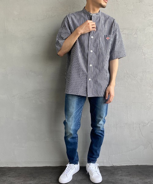 DANTON（ダントン）の「[DANTON/ダントン] バンドカラー コットンリネンストライプシャツ（シャツ/ブラウス・レディース・ネイビー/グレー・40/38/42）」の6枚目の写真