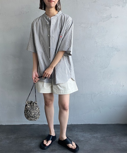 DANTON（ダントン）の「[DANTON/ダントン] バンドカラー コットンリネンストライプシャツ（シャツ/ブラウス・レディース・ネイビー/グレー・40/38/42）」の19枚目の写真