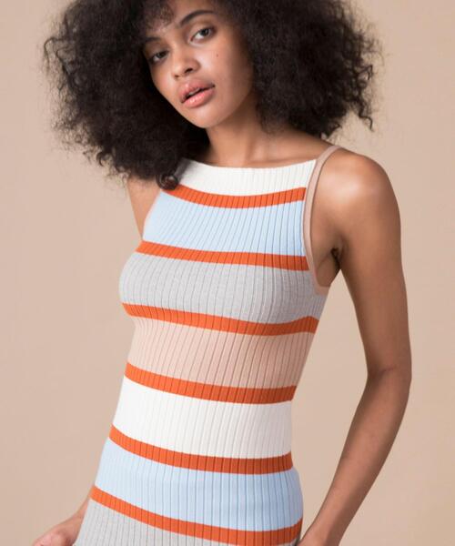 Lepidos（レピドス）の「＜Lepidos＞リブニット キャミソール -ウォッシャブル-（キャミソール・レディース・ベージュ/オフホワイト/オレンジ/その他1・FREE）」の13枚目の写真