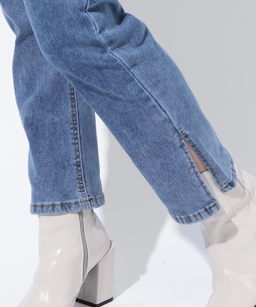 MAISON BREEZE（メゾンブリーズ）の「【MAISON BREEZE】伸縮サイドスリットパンツSCCH91（デニムパンツ・レディース・アイボリー/サックスブルー/ブラック・4/3/5）」の4枚目の写真