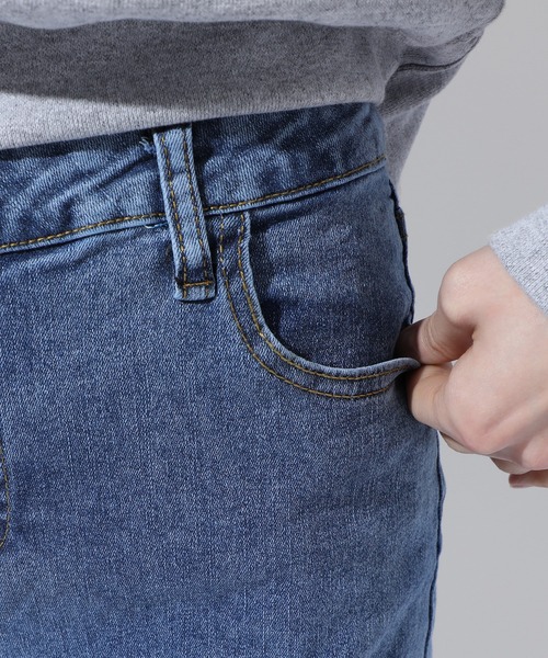 MAISON BREEZE（メゾンブリーズ）の「【MAISON BREEZE】伸縮サイドスリットパンツSCCH91（デニムパンツ・レディース・アイボリー/サックスブルー/ブラック・4/3/5）」の5枚目の写真